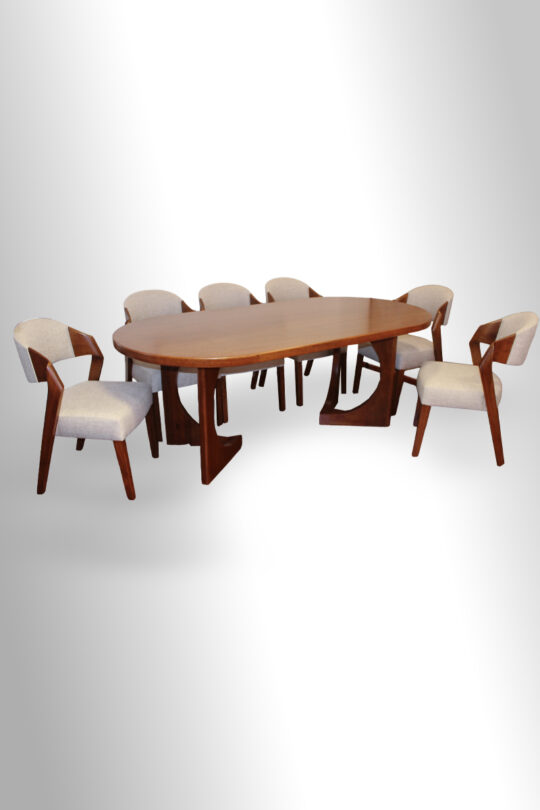 Juego de comedor GEMINIS natural ocho sillas